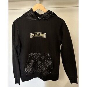 WXYZ Womens S Light Weight Gray Yellow & Black with Floral Hoodie CULTURE